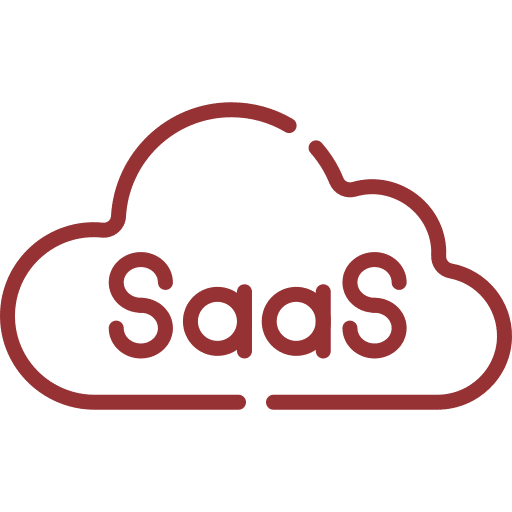 A red cloud with the word Saas and Commvault on it.