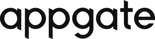 The image displays the word "appgate" in bold, lowercase black letters on a white background.