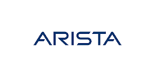 Logo for Arista featuring the company name in bold, blue, uppercase letters on a white background, representing excellence in Networking Solutions.