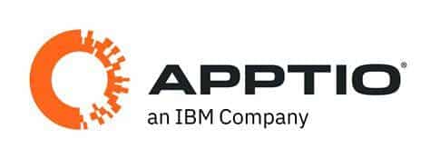 Apptio logo featuring an orange circular design and black text reading “APPTIO an IBM Company” on a white background, reflecting Apptio’s commitment to innovation in technology and Artificial Intelligence (AI).